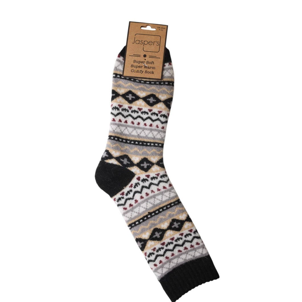 Black Nordic Cosy Men's Socks