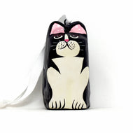 Hand Painted Papier Mâché Cat Ornaments