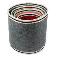 Round Jute Storage Baskets -Plain colour