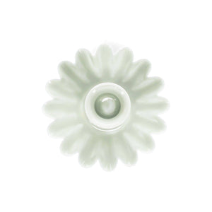 Enamel Cupped Flower Candle Holder - Light Grey