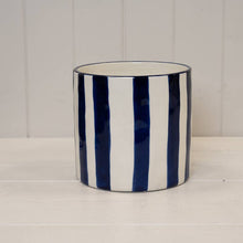 Load image into Gallery viewer, Painted Striped Pot - H16.5cm D17cm
