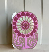Load image into Gallery viewer, Pink &amp; Gold Flower Card
