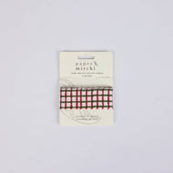Block Printed Ribbon (3M) - Red & Green Gingham