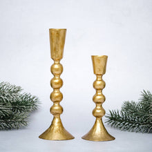 Load image into Gallery viewer, Gold Metal Candlestick Holder
