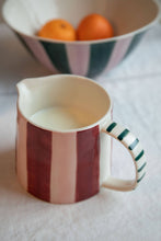Load image into Gallery viewer, Wine &amp; Peach Pink Stripe Wide Jug
