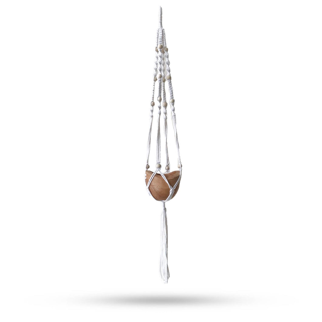 Macrame Pot Holder Beaded - Natural - 1 Meter