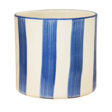 Load image into Gallery viewer, Paros Painted Stripe Pot - H14cm D15cm
