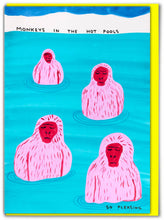 Load image into Gallery viewer, David Shrigley Card - Monkeys In Pool
