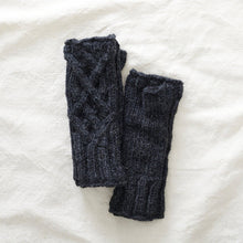 Load image into Gallery viewer, Cable Knit Wool Lined Wristwarmer Gloves
