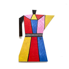 Load image into Gallery viewer, Colour Block Coffee Pot Shaped Greeting Card
