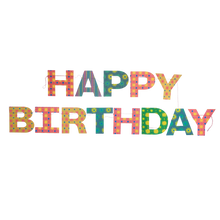 Load image into Gallery viewer, Bright Happy Birthday Sewn Garland
