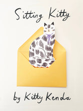 Load image into Gallery viewer, Sitting Kitty Shaped Greeting Card
