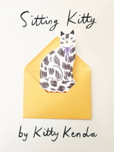 Sitting Kitty Shaped Greeting Card