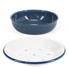 Load image into Gallery viewer, Round Two Part Enamel soap dish - Petrol blue
