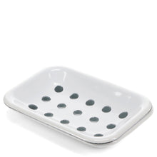 Load image into Gallery viewer, Two-Part Enamel Soap Dish - White
