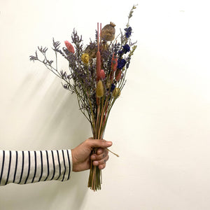 Dried Flower Bunch - Blue & Pink