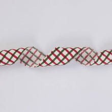 Load image into Gallery viewer, Block Printed Ribbon (3M) - Red &amp; Green Gingham

