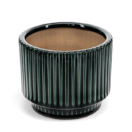 Ridged Plant Pot - Dark Blue