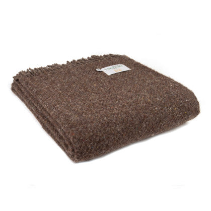 Recycled Wool Throw - Coffee