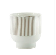 Cream Toulon Stoneware Pot (18cm H x 16.5cm Dia)