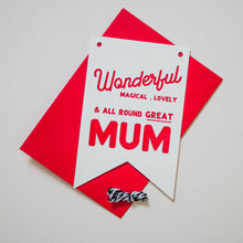 Load image into Gallery viewer, Wonderful Mum Hanging Flag Card
