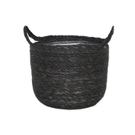 Large Grey Lined Basket Planter - 28cm