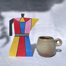 Load image into Gallery viewer, Colour Block Coffee Pot Shaped Greeting Card
