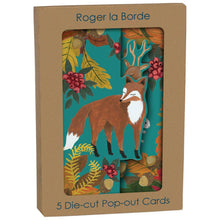 Load image into Gallery viewer, Fox Tri-fold Festive Card Pack Pack
