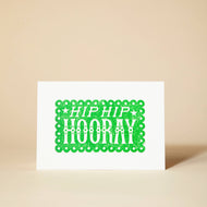 Hip Hip Hooray Linocut - Card