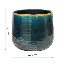 Load image into Gallery viewer, Como Hand Finished Indoor Ceramic Plant Pot H21cm &amp; D26cm
