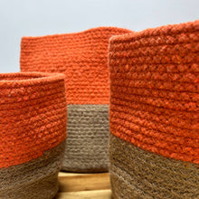 Load image into Gallery viewer, Cotton Rope Storage Baskets - Orange
