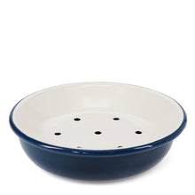 Load image into Gallery viewer, Round Two Part Enamel soap dish - Petrol blue
