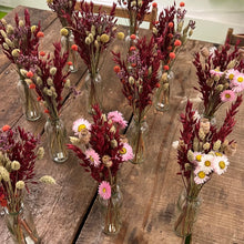 Load image into Gallery viewer, Mini Dried Flower Bunch + Mini Glass Vase £12
