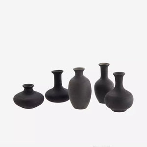 Mini Terracotta Vase - Black - 3-5 cm