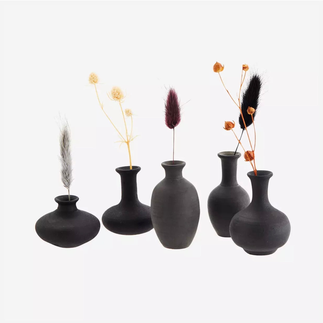 Mini Terracotta Vase - Black - 3-5 cm