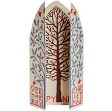 Load image into Gallery viewer, Very Merry Christmas Winter Trees Triptych Card - Cambridge Imprint
