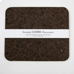 Smoked Cork Rectangle Placemats - Set Of Four