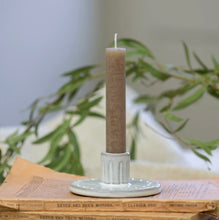 Load image into Gallery viewer, Ceramic Candle Holder - White Ridged
