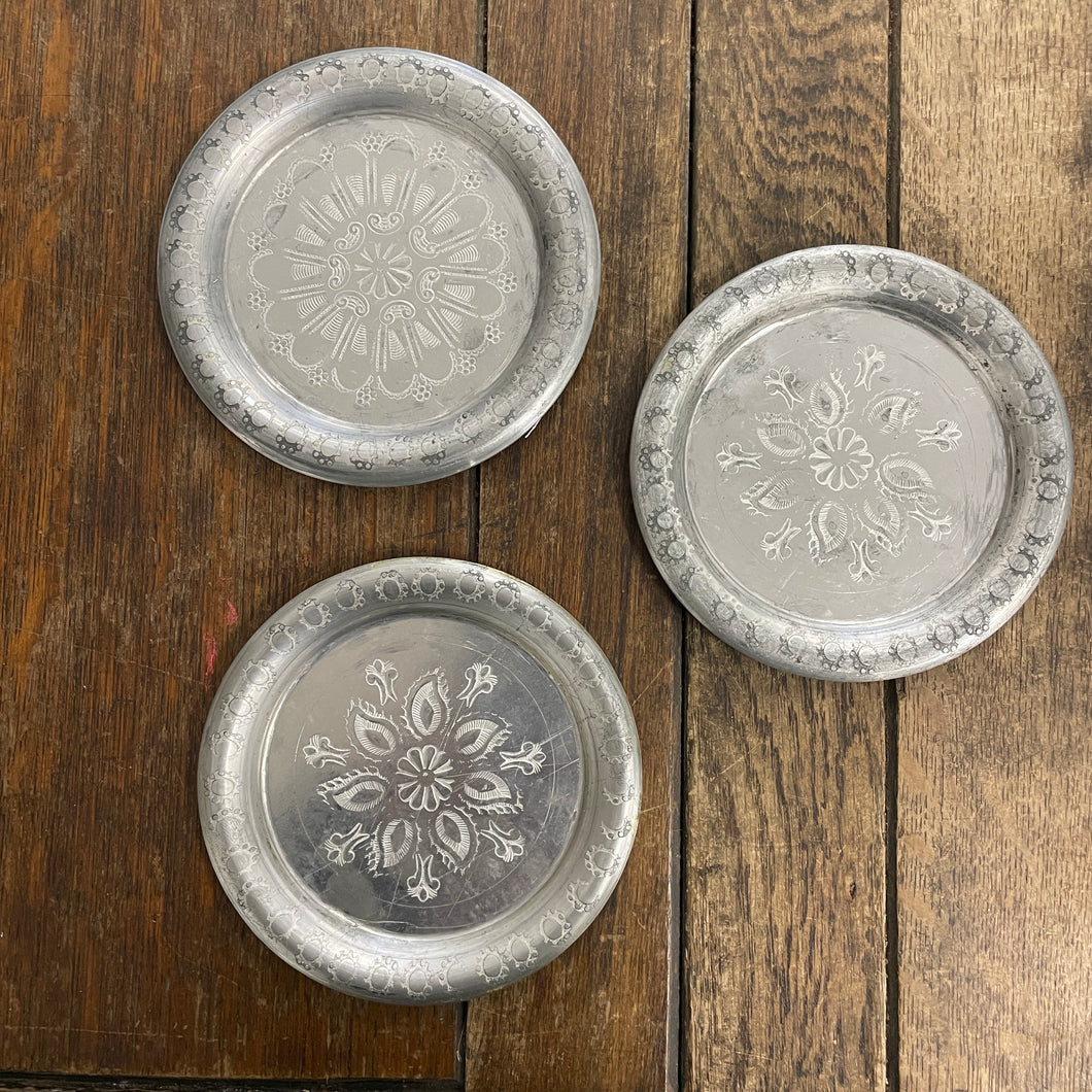 Aluminium Candle Plates - Hand Embossed, Small (15cm)