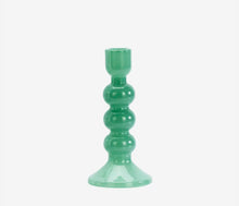 Load image into Gallery viewer, Green Glass Candle Holders
