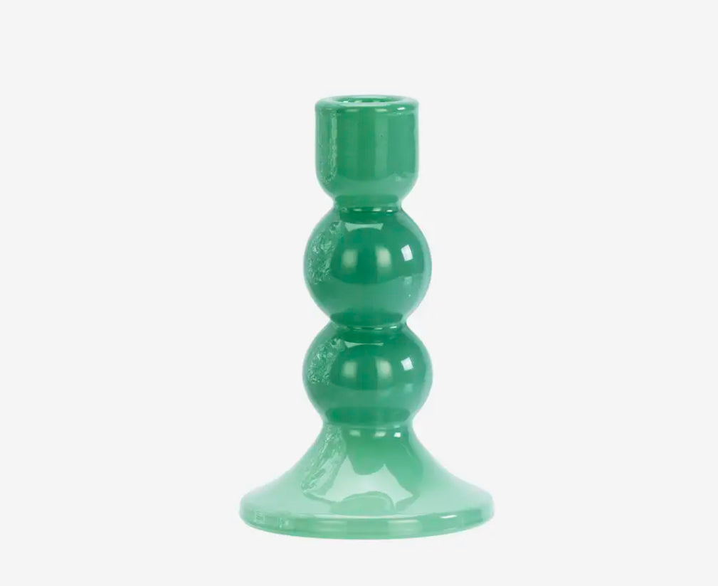 Green Glass Candle Holders