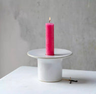 Ceramic Candle Holder - White Podium