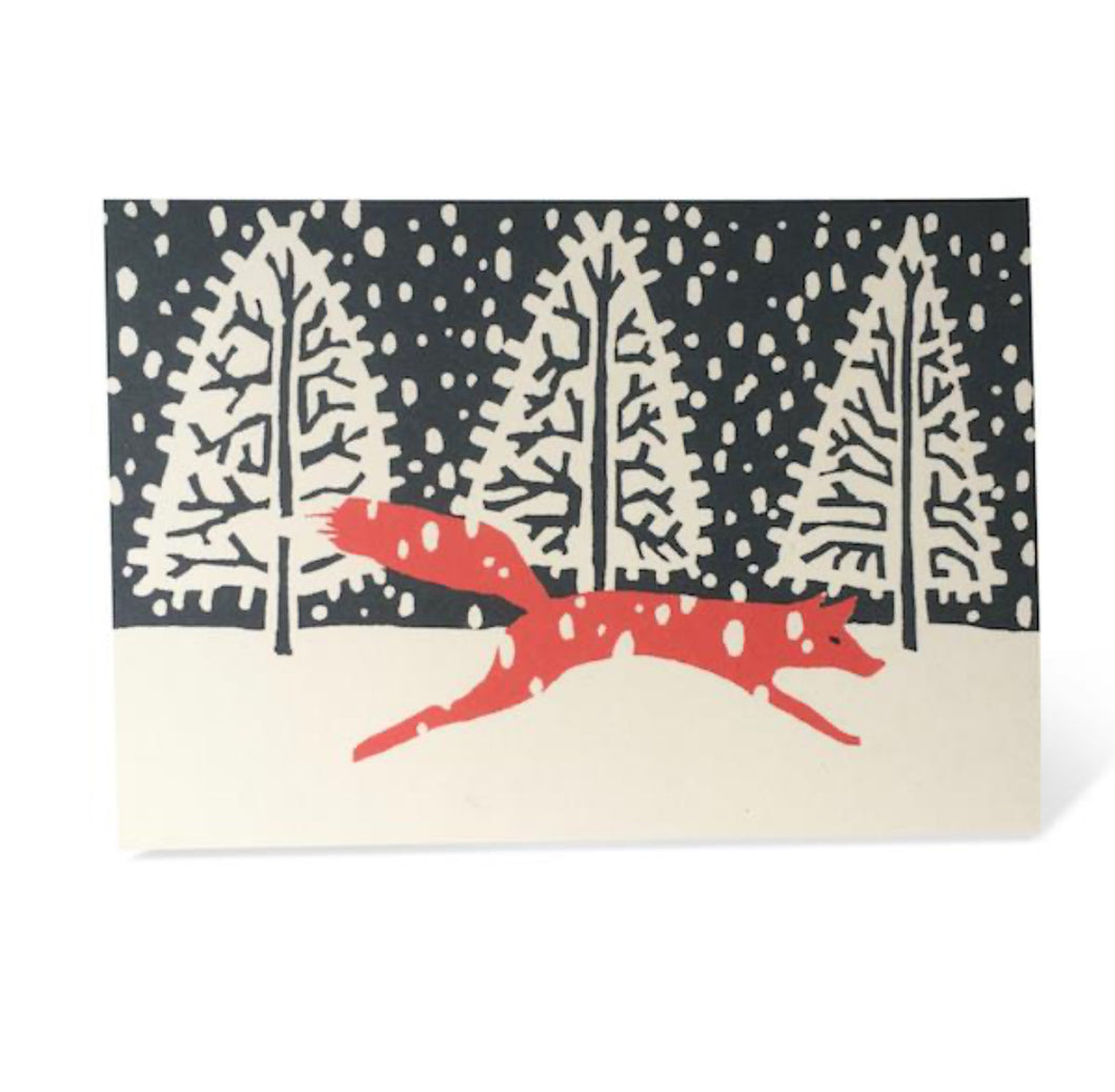 Fox In Winter Card - Cambridge Imprint