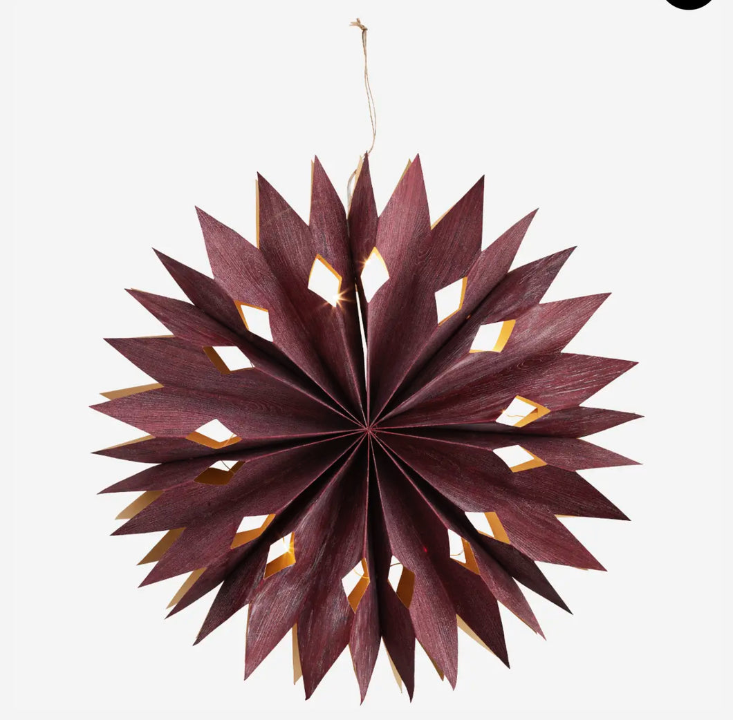 Veneer Paper Star w/ Lights