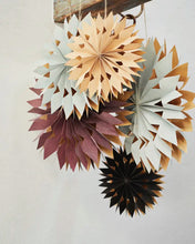 Load image into Gallery viewer, Aqua Veneer Paper Star w/ Lights
