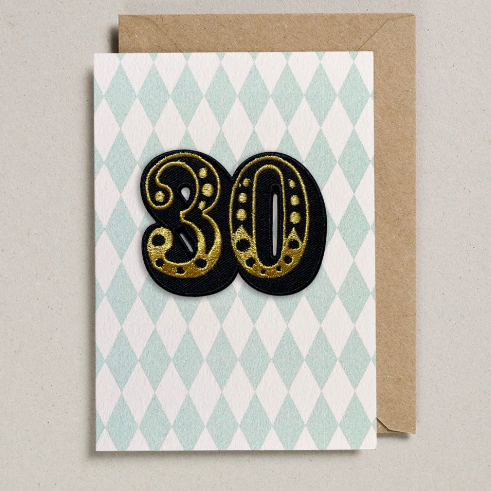 Iron on Big Number Greeting Card - 30