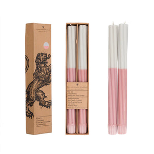 Twisted Eco Dinner Candle - Old Rose and Cool Grey