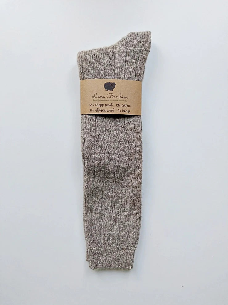 Anna wool/alpaca/cotton/hemp long socks - Lana Bambini