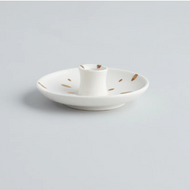 Candle Holder  with Gold Brushmarks, 1/2