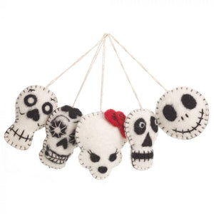 Handmade Felt Halloween Skulls